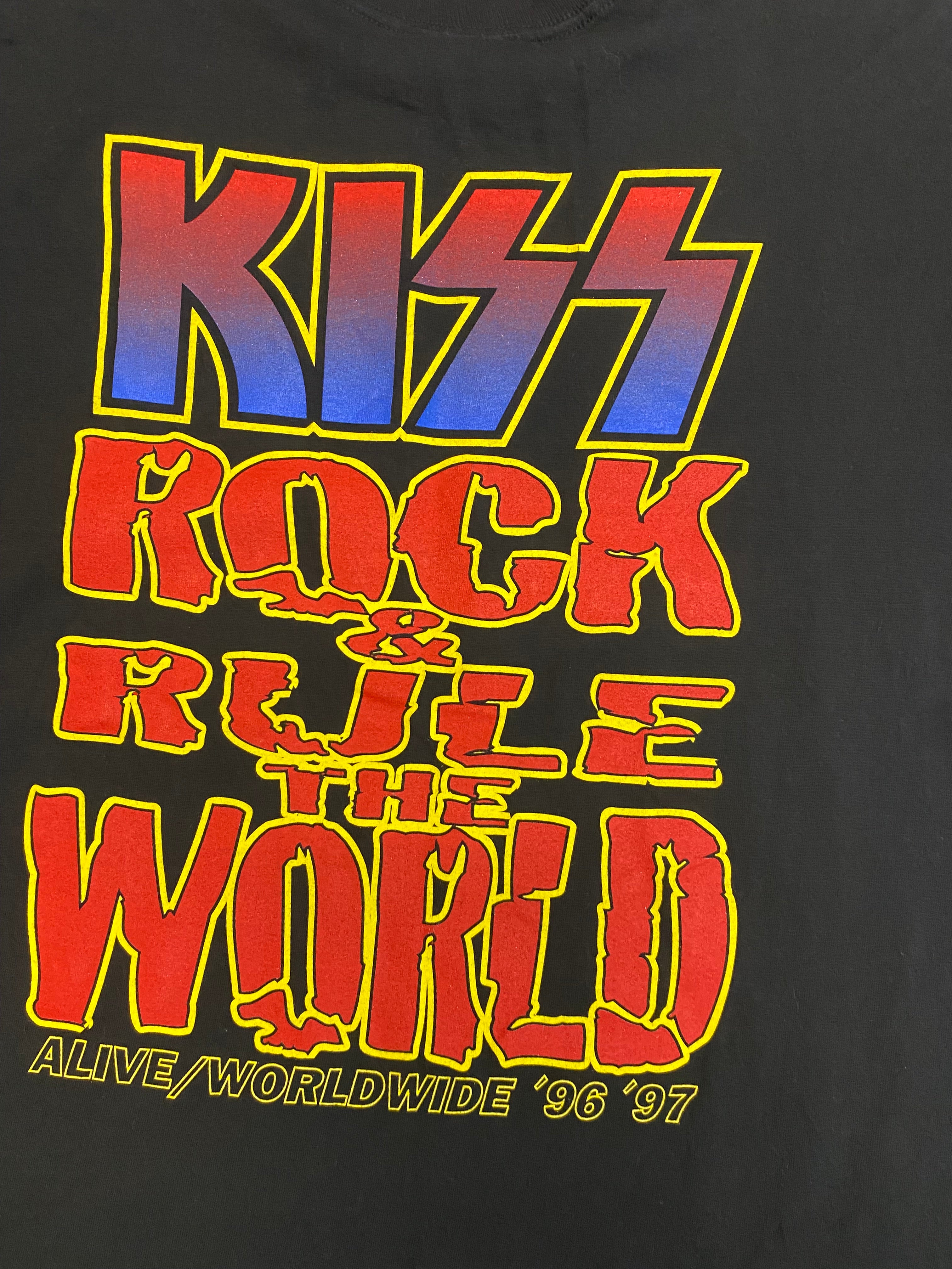 ミュージシャン KISS ALIVE WORLDWIDE TOUR TEE 1996-1997 Vintage