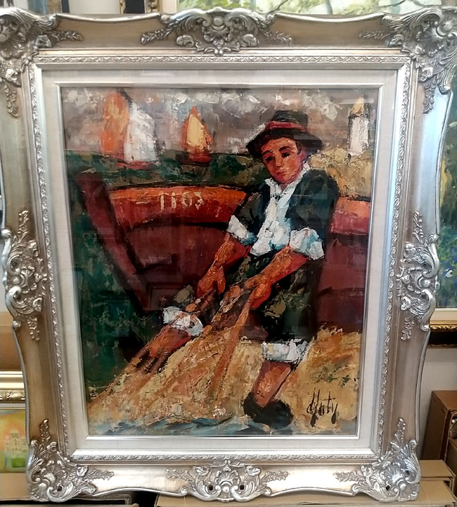 小澤勇寿朗 油絵 F20号キャンバス、木枠 パリの街 サイン入り真作