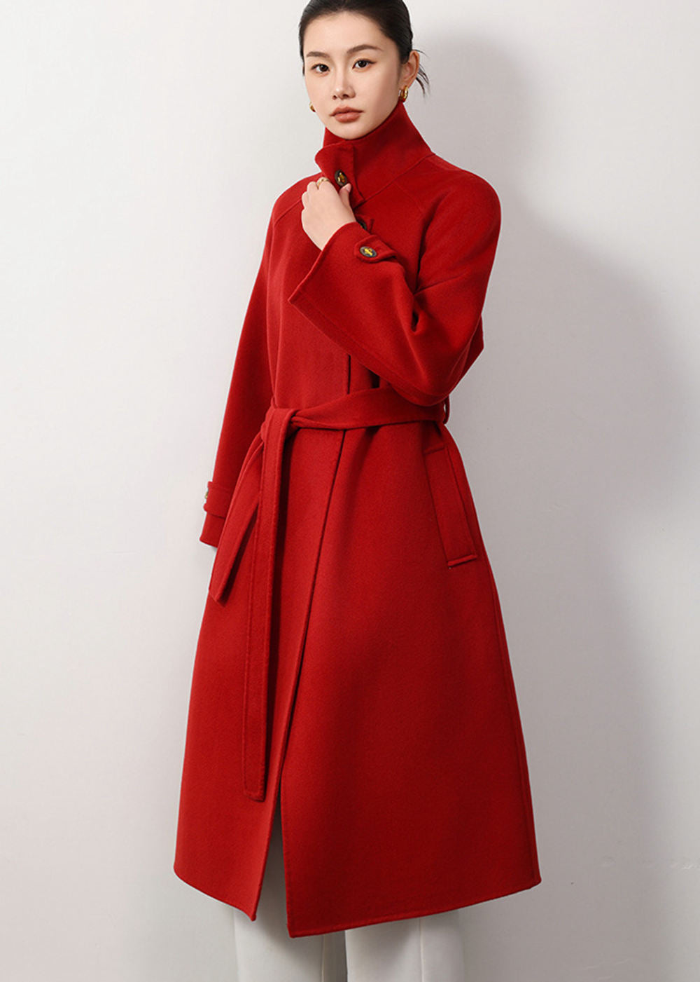 Maggie Stand Collar Double Face Wool Coat – Vivian Seven