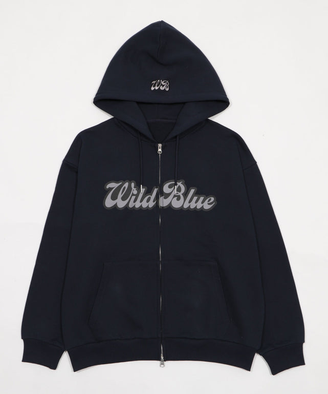 ТWS WEGOコラボ グラフィックZIPパーカー ネイビー Lサイズ WILD BLUE