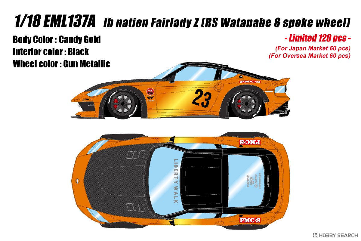 lb nation Fairlady Z(RZ34) (RS Watanabe 8spoke wheel) キャンディ