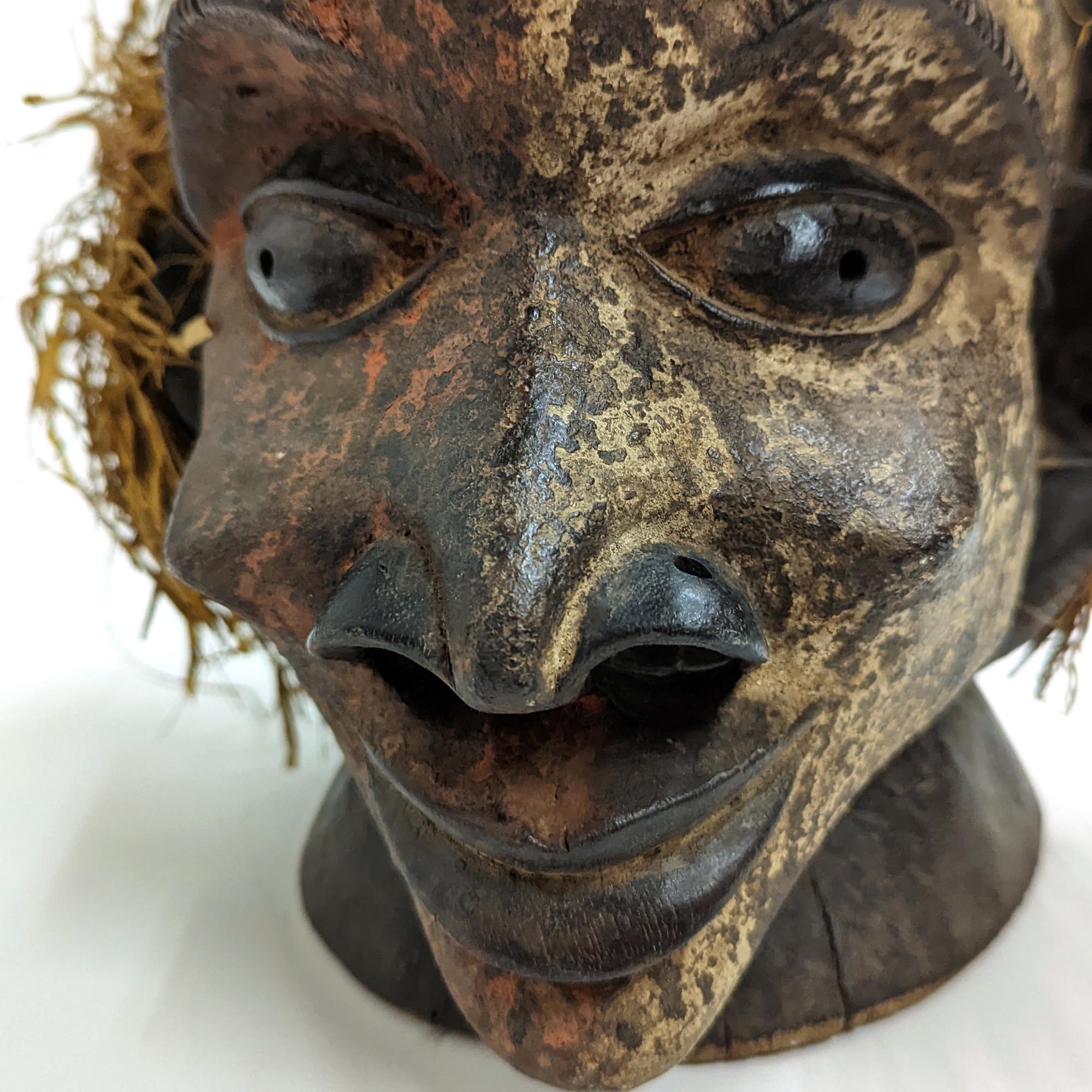 ヨルバ族仮面 34cm アフリカン プリミティブアート マスク （n240-19