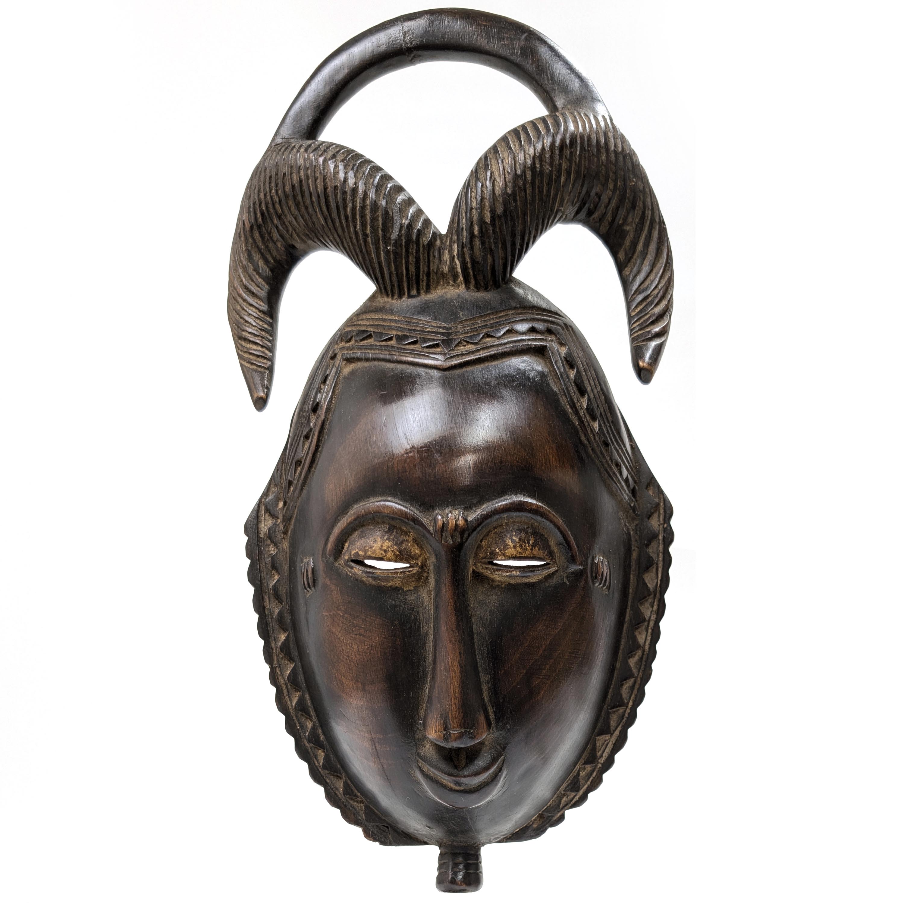アフリカ 仮面 コートジボワール バウレ族のマスク アンティーク木彫面