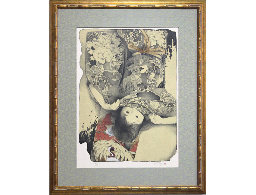 智内兄助 毎日新聞掲載小説 蔵の挿絵 肉筆 原画「払」妖怪作品