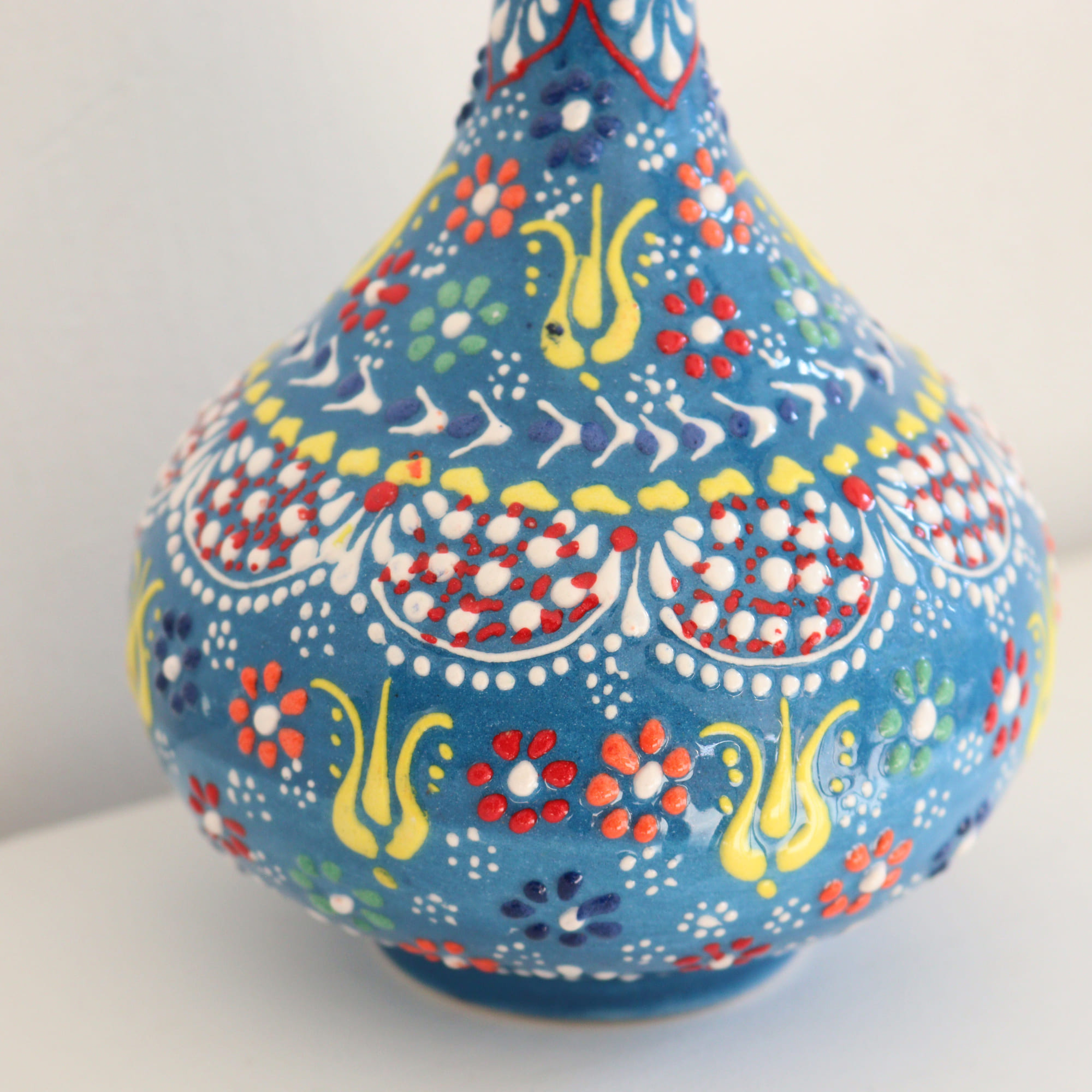 トルコ陶器 花瓶 一輪挿し フラワーベース 高さ20×直径12cm フラワー