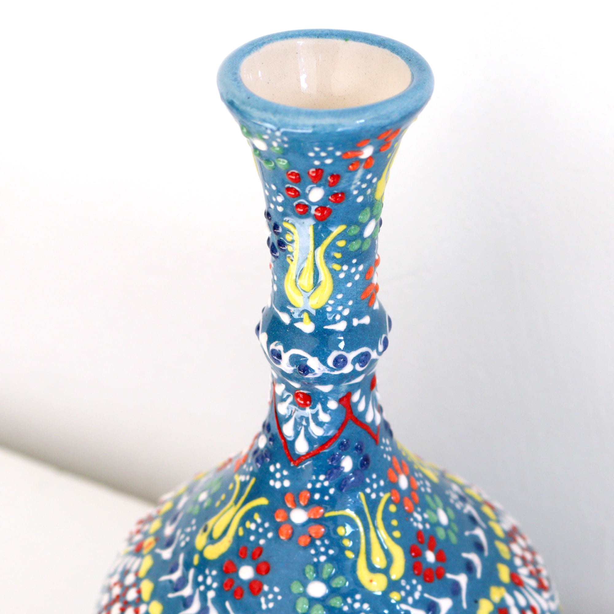 トルコ陶器 花瓶 一輪挿し フラワーベース 高さ20×直径12cm フラワー