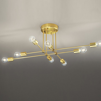 ミッドセンチュリーモダン シャンデリア | 10畳・ゴールド ｜照明の