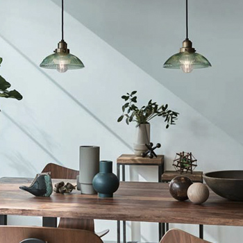 エンボス加工 グリーンガラス ペンダントライト エンボス加工 グリーン