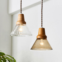 ペンダントライト ガラス×ウッド | 全2色【Berka】｜照明の