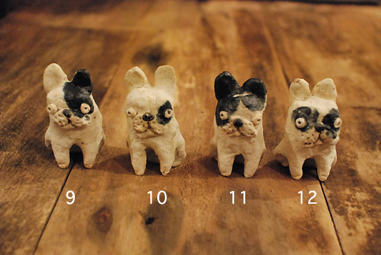 前川幸市 犬 フレンチブルドッグ 置物 陶芸 作家 ボストンテリア 白い