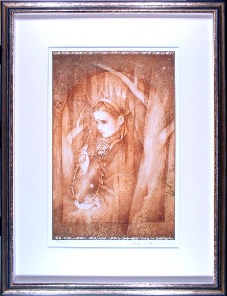 金色の森の少年 きたのじゅんこ リトグラフ 金色の森の少年 きたの