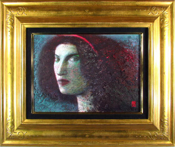 佐々木豊、画家、女の横顔、洋画、 油彩、原画 佐々木豊、女の横顔