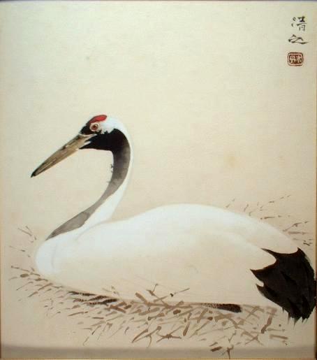 中島清之 肉筆画色紙