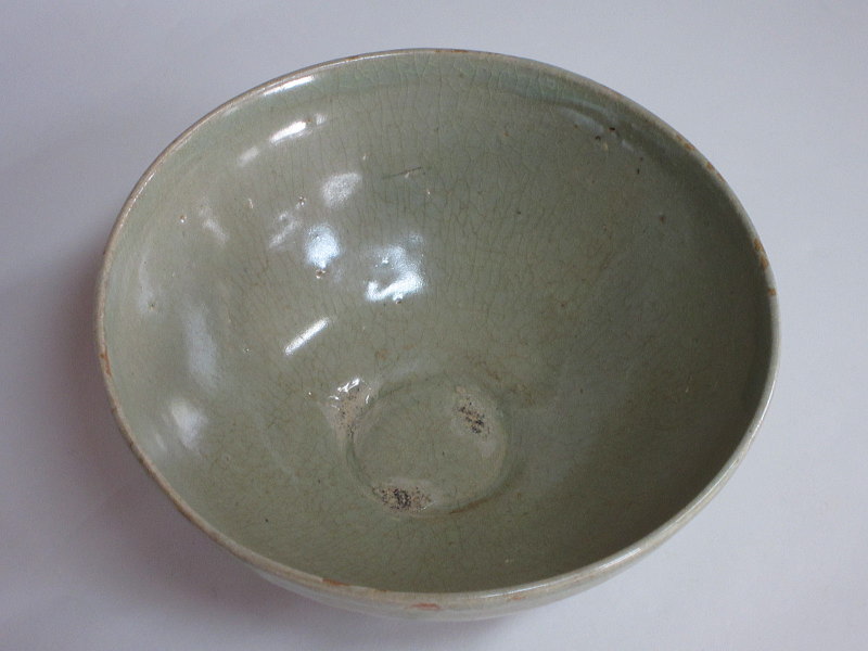 高麗青磁平茶碗 李朝時代 茶道具商（有）越中屋 高麗青磁茶碗