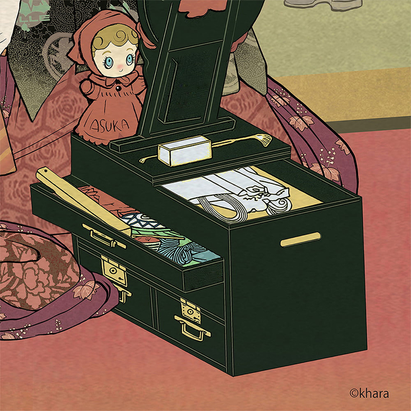 エヴァ浮世絵 箱根八里美人三画揃/アスカ/共通マットカラー（版三