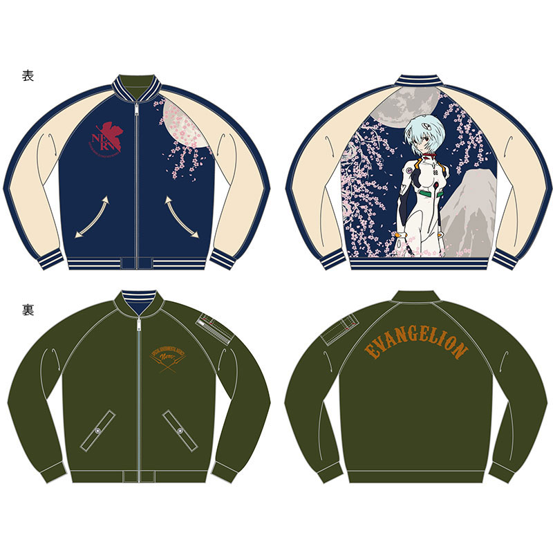 EVAx錦】アスカ＆桜刺繍ロングTシャツ/ブラック(M ブラック