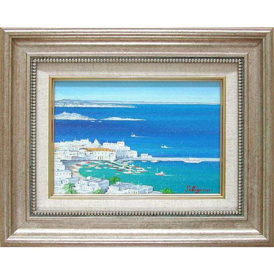 絵画 油絵 肉筆油絵 風景画 白壁の道 絵画 油絵 肉筆油絵 風景画 白壁