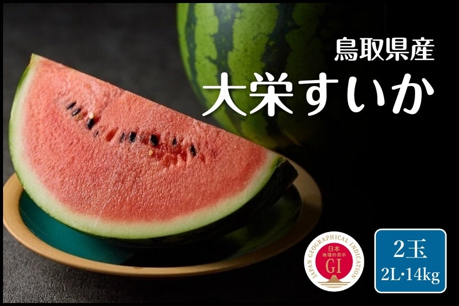 鳥取県産 大栄西瓜 2L・2玉（約14kg）: 全農とっとり JAタウン店