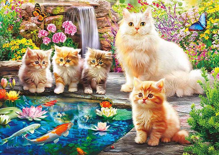 ᵔᴥᵔ犬と猫 写真ジグソーパズル 500ピース 50×75㎝ホワイト額入り
