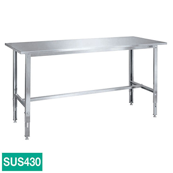 SUT4-187LCN サカエ ステンレス高さ調整作業台 SUS430天板 幅1800 奥行