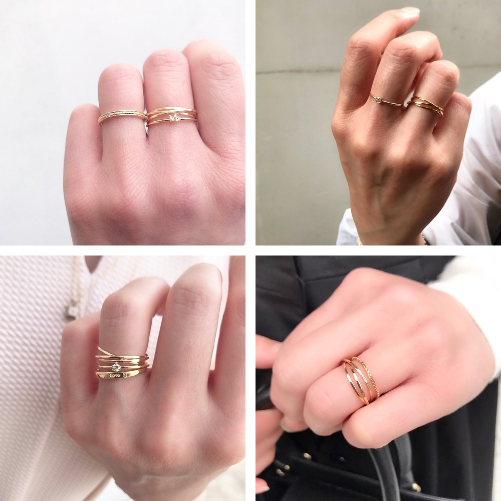 レデッサンドゥデュー 891H トリニティ 3連 ツチメ リング 18金/les