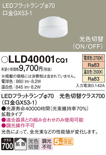 PanasonicスポットライトセットNTN88007B LLD40001CQ1 Panasonic