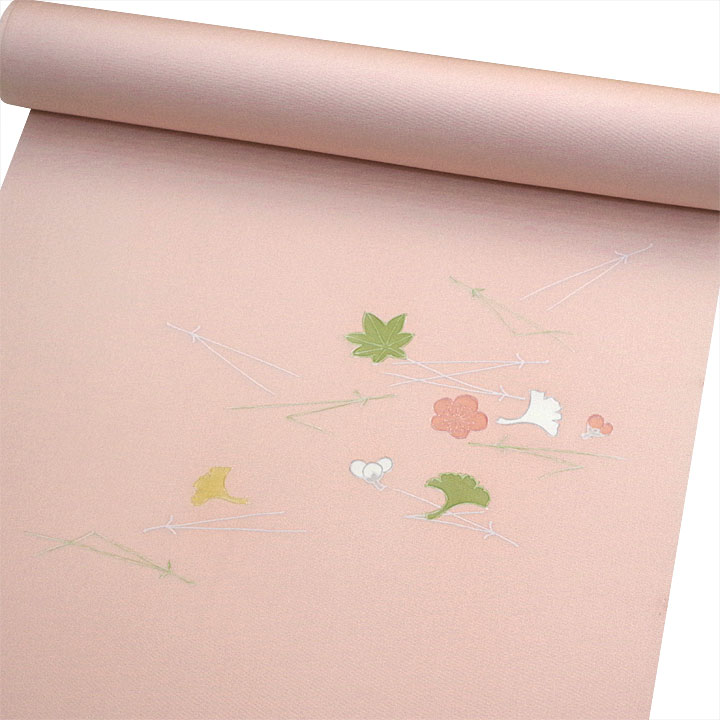 本染塩瀬 染め九寸名古屋帯【季節を彩る花模様】 [221124-nizaobi-4