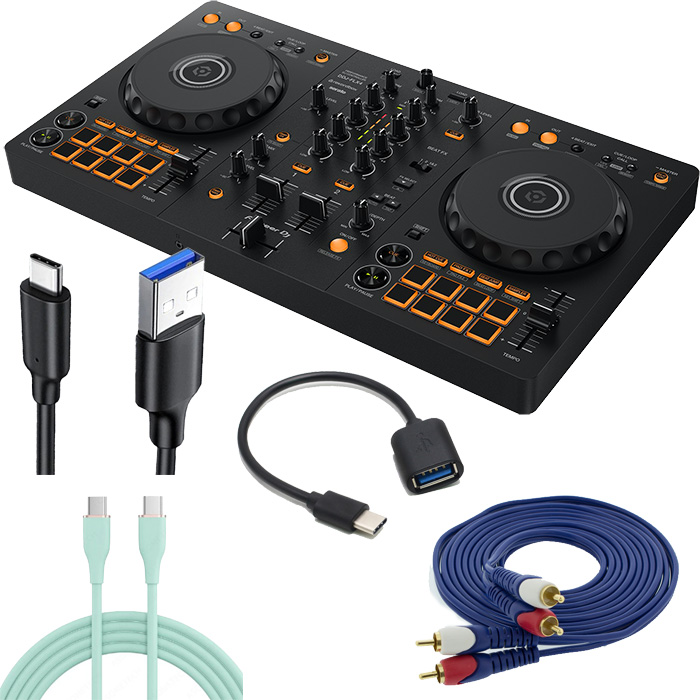 DDJ-FLX4 コントローラー保護ケース、オーディオ変換ケーブル付き