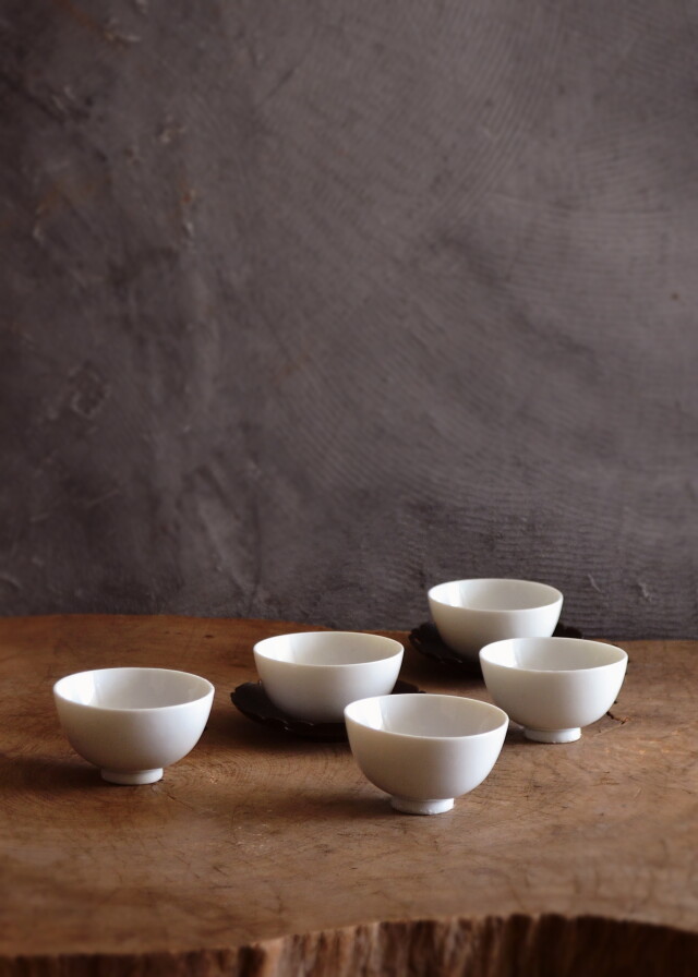 白磁煎茶茶碗 向付 5客組 Antique Sam's Collection