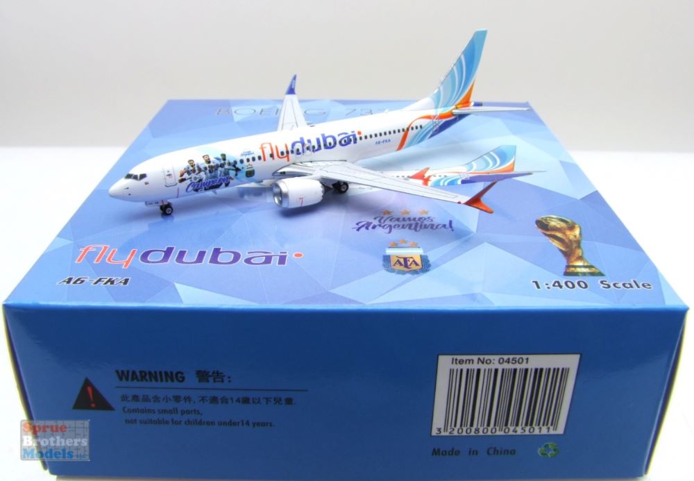 PHX04501 1:400 Phoenix Model FlyDubai B737 Max 8 Reg #A6-FKA