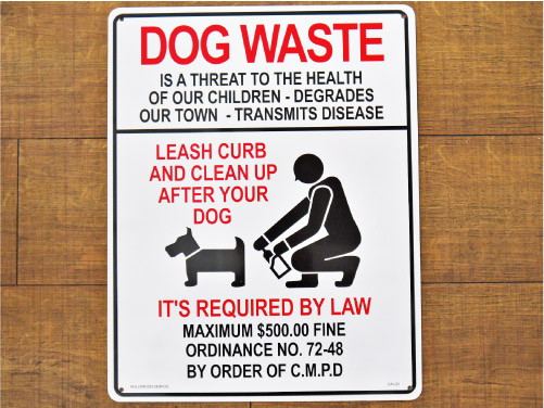 アメリカンサインボード 「DOG WASTE」 （犬のマナーを守りましょう