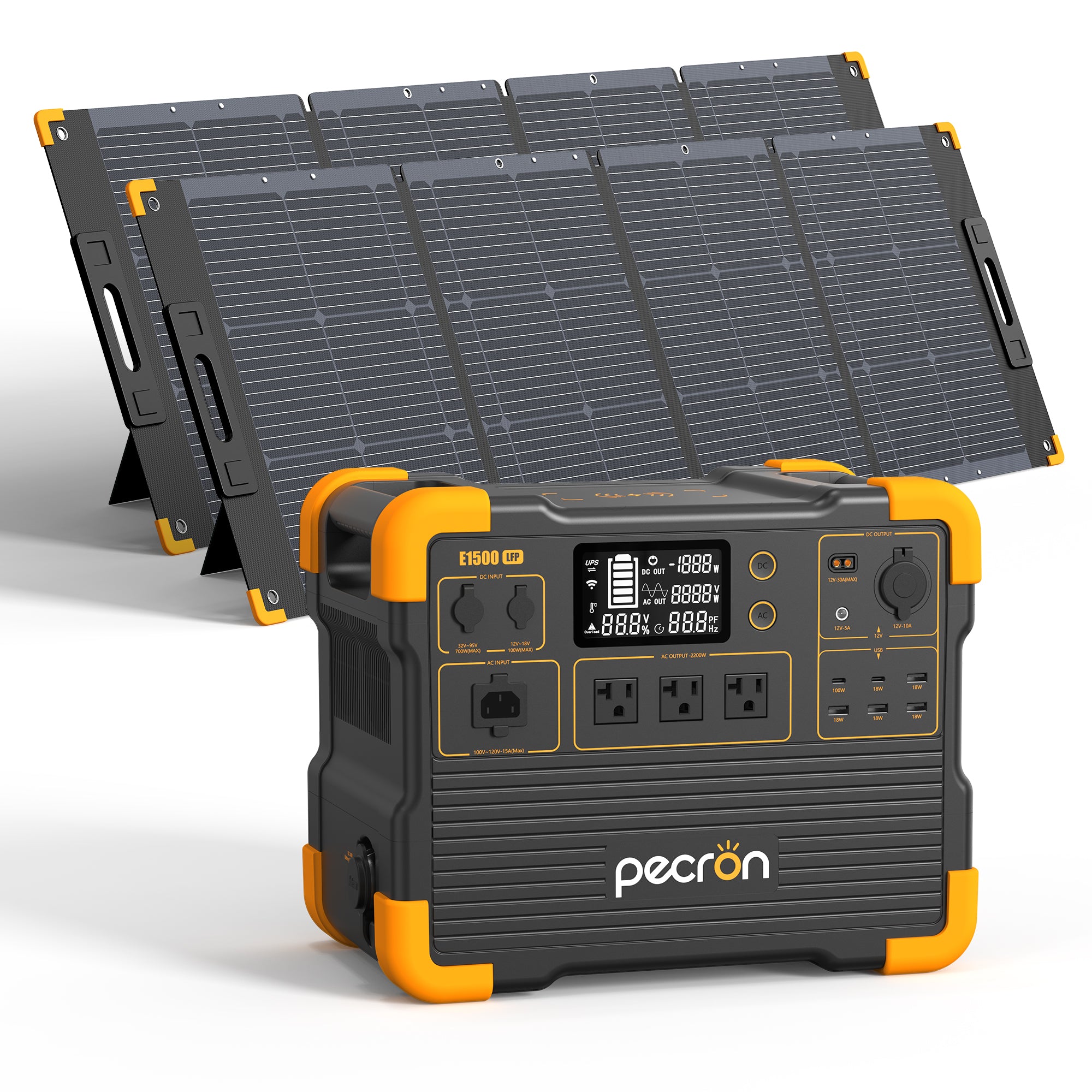 PECRON ポータブル電源 E1500LFP | 2200W定格出力 1536Wh大容量