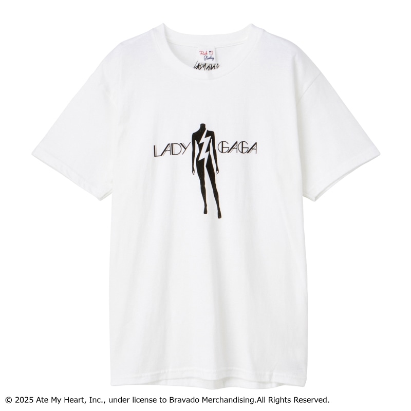 レディガガ白グラフィックTシャツサイズ表記L2010年コピーライト入り