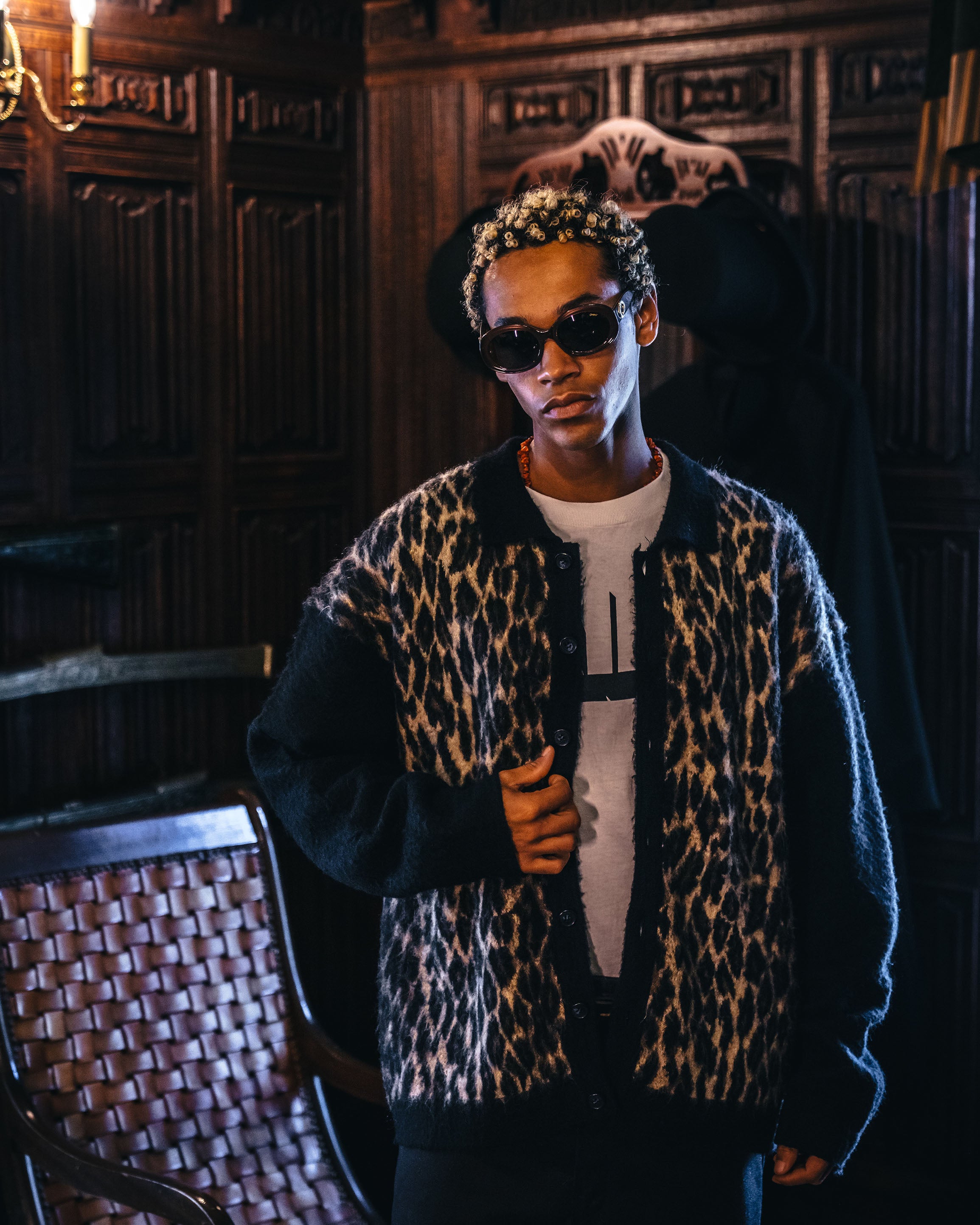 SAINT Mxxxxxx]KNIT CARDIGAN/LEOPARD/BLACK(SM-HR1-0000-073) – R&Co.