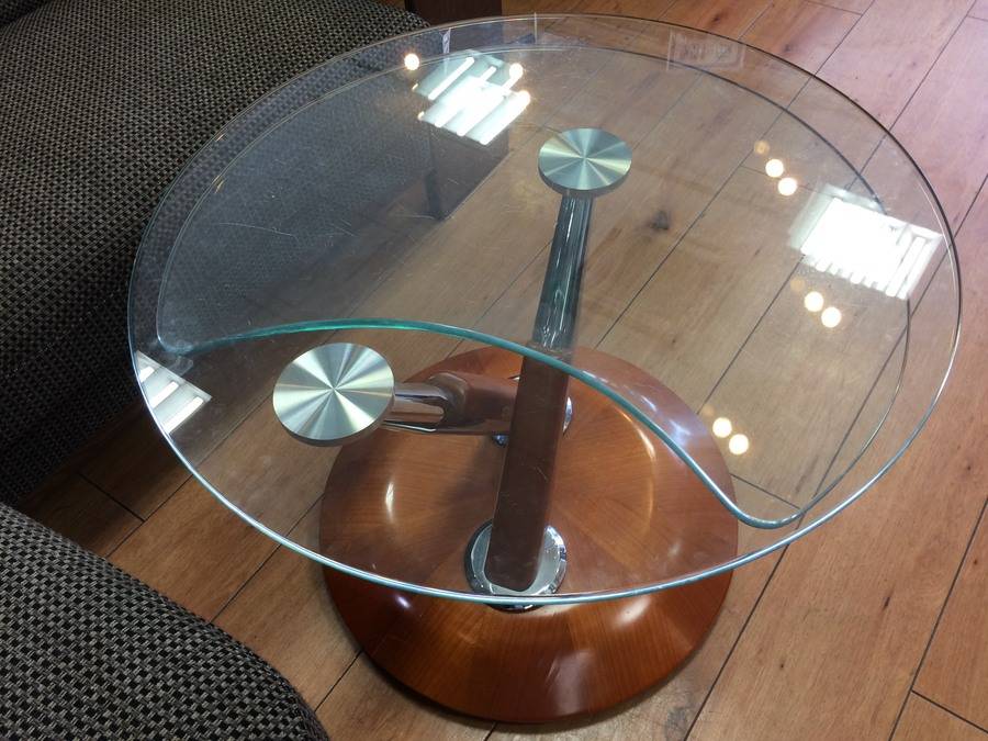 ロナルドシュミット ガラステーブル ドイツ 回転式テーブル IDC大塚