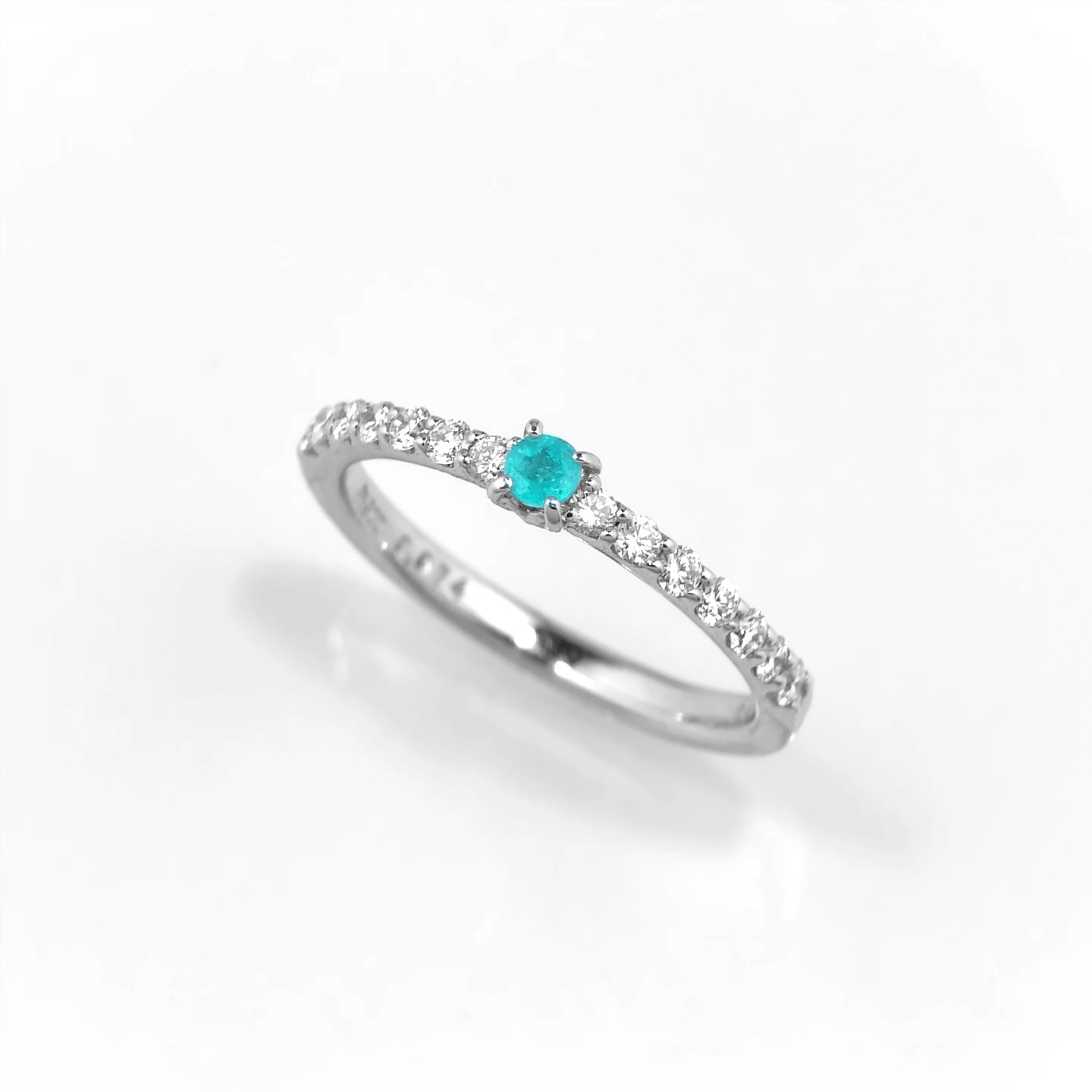 鑑別付パライバトルマリン、メレダイヤP900リング7号