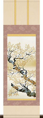 掛軸 300 有名作家の掛け軸 横山大観作 山桜花【本格ミニ掛軸】ミニサイズ