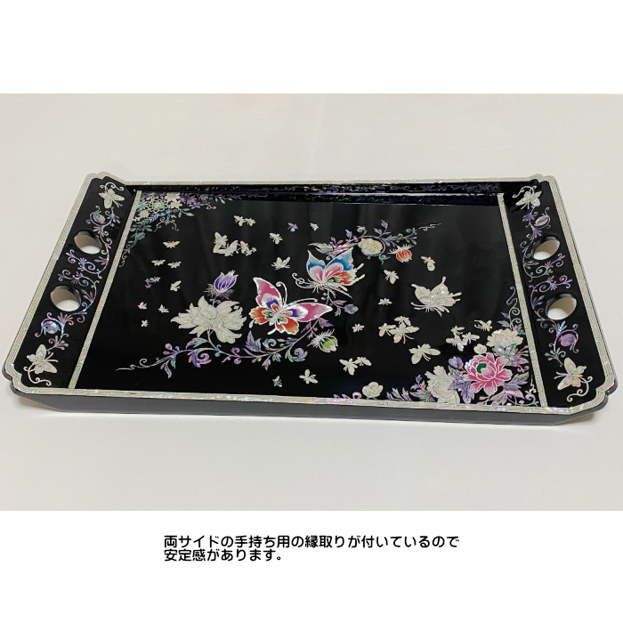 韓国四角漆螺鈿お盆 食器・螺鈿・漆器 夢市場本店【韓国チマチョゴリと