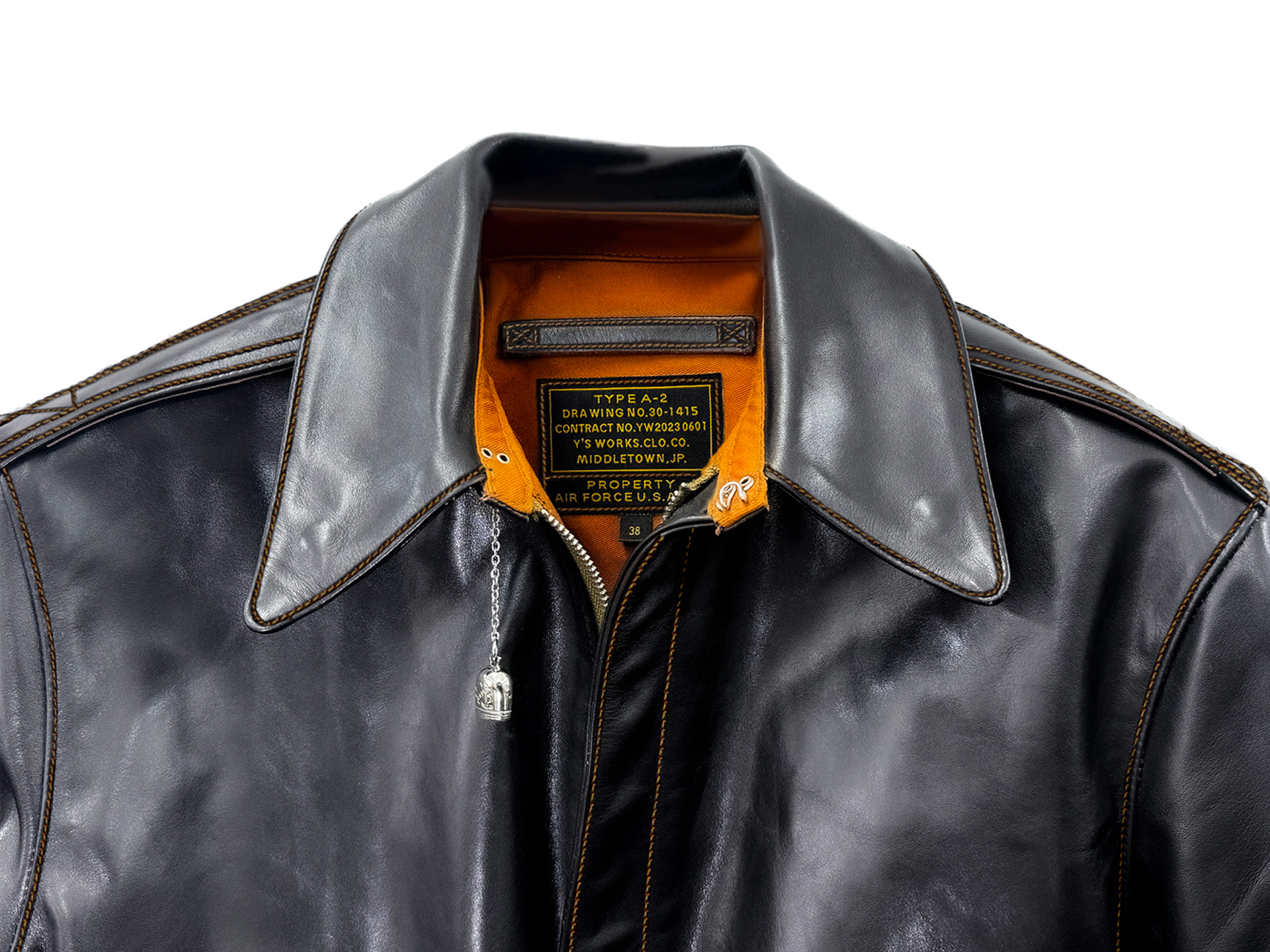 美品】Y's WORKS ホースハイド A-2 レザージャケット 赤リブ 38 美品