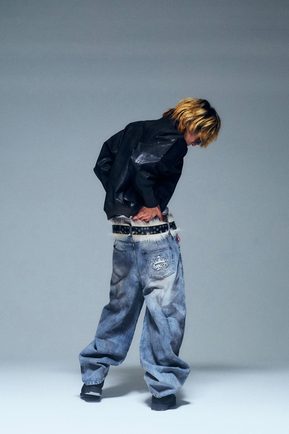 King Logo Slub Denim Buggy Pants – YZ