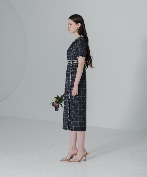 Leja（レジャ） ドレス 「LEJA」ツイード柄ハイウエストソフト