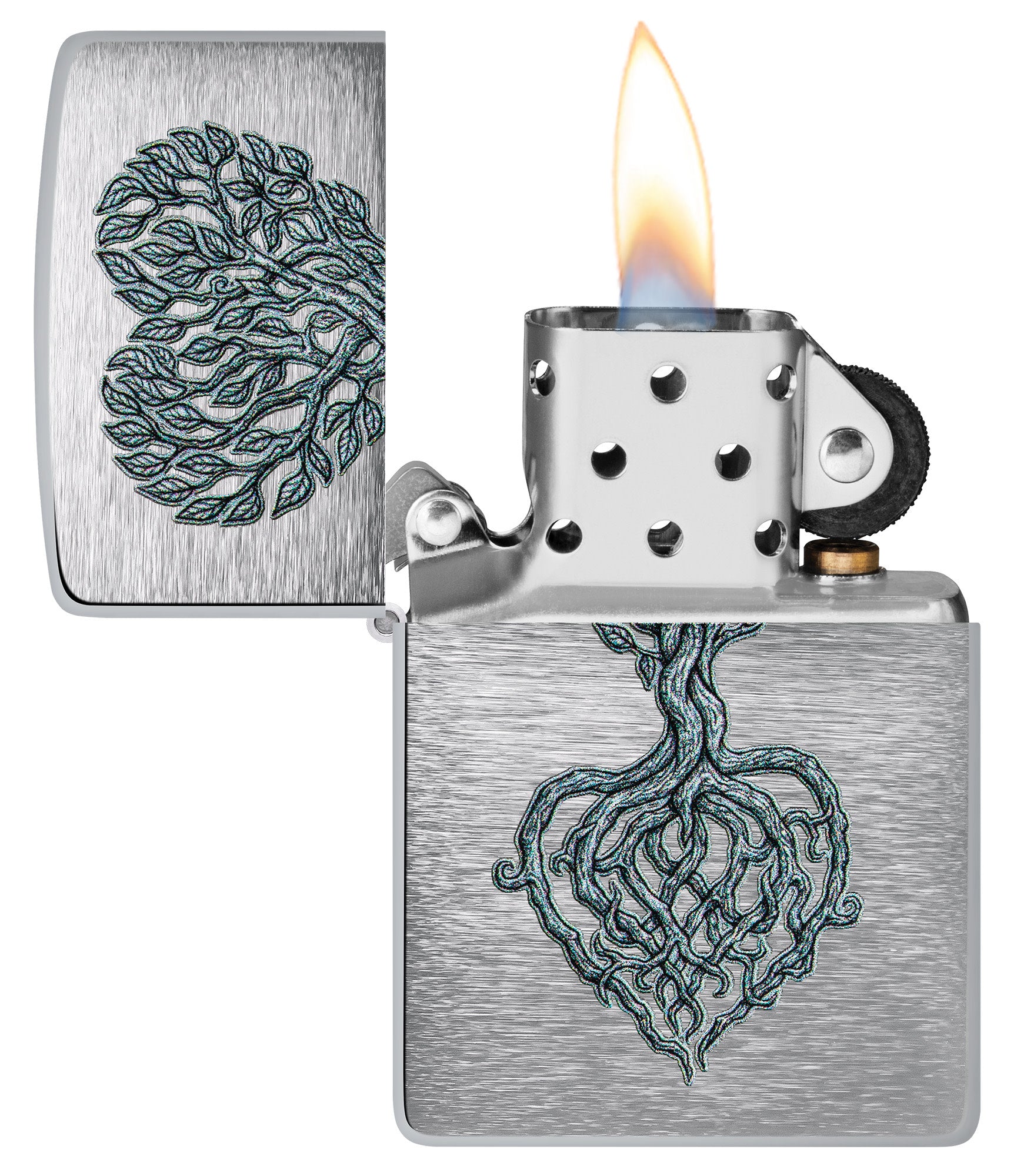 Zippo Rooted in Love Design Brushed Chrome Windproof Lighter
