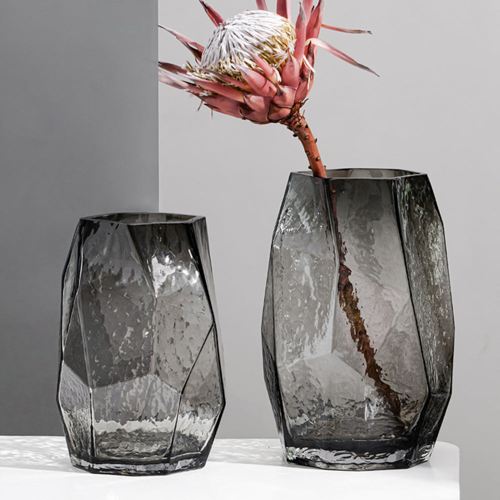 LALIQUE グレー ガラス花瓶 動物模様 LALIQUE グレー ガラス花瓶 動物