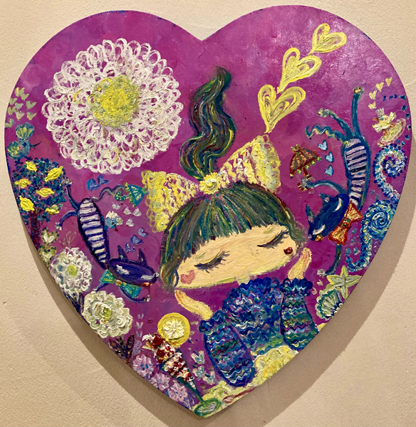 空飛ぶ画家糸川裕志の絵画 、ポップアートの人物画、三男利裕 空飛ぶ