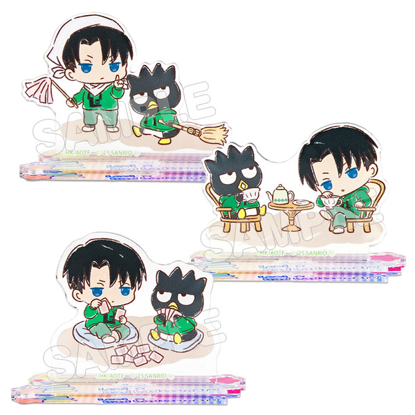 進撃の巨人」×「サンリオ」リヴァイがバッドばつ丸とお掃除!? エレンは