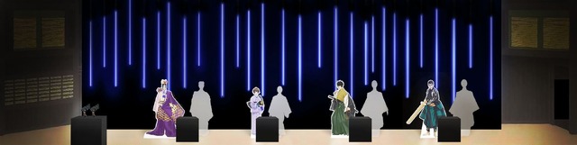 PSYCHO-PASS×歌舞伎」狡噛慎也、常守朱、宜野座伸元、須郷徹平の和装が