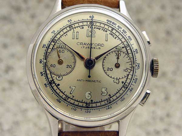 クロフォード CRAWFORD クロノグラフ シルバーダイヤル 手巻き | アン