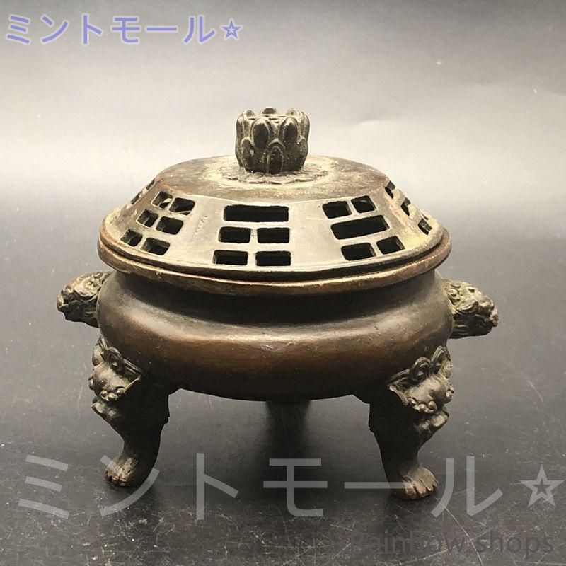 銅製 香炉 宝蓮灯薫香炉 蓮華香炉 茶道具 香道具 装飾品 工芸品 置物