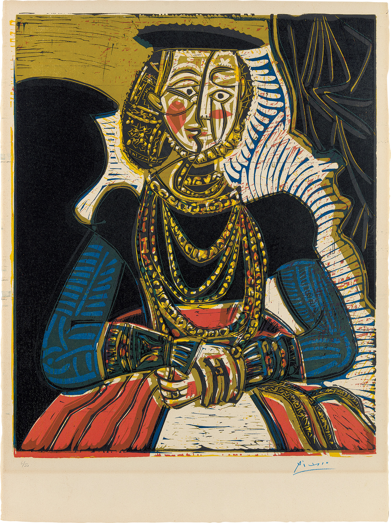 PICASSO 陶製人物画 フレーム付き Pablo Picasso