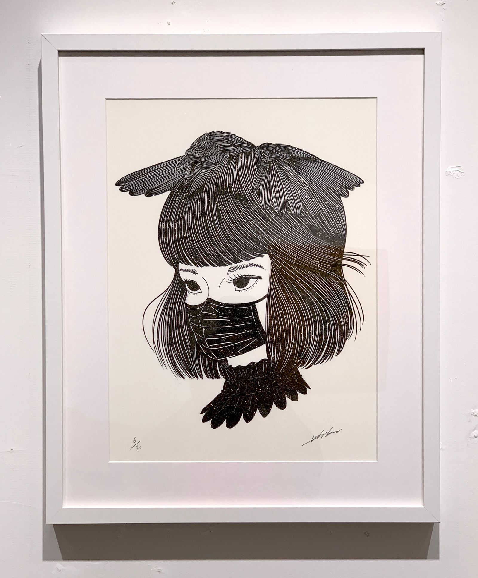 牛木 匡憲 - カラス少女：ネオシルク版画 | ASTER Curator Museum